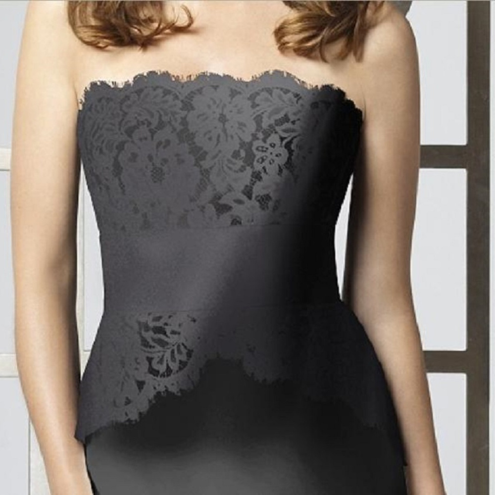 Dessy 2849....Full Length, Formal Strapless Dress...Black...Size 16....NWT - Picture 2 of 7